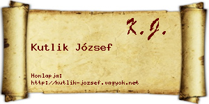 Kutlik József névjegykártya